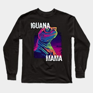 Iguana Mama Synthwave Long Sleeve T-Shirt